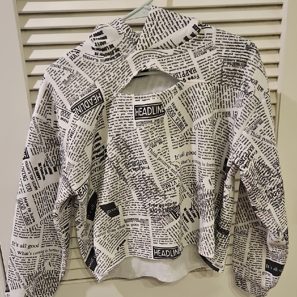 Newspaper Print Women's Jacket